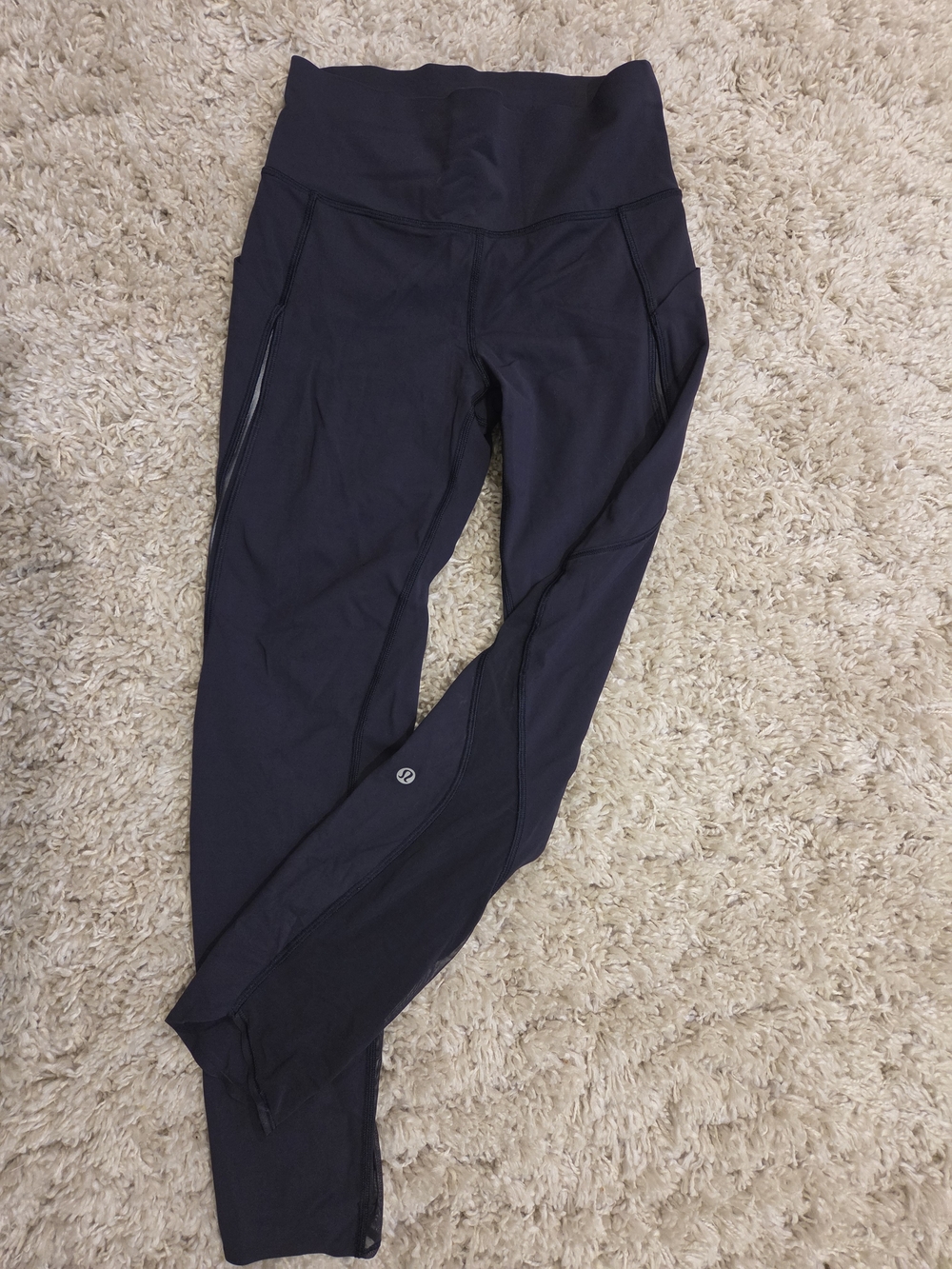 Lululemon Pace Perfect 7/8 Tight Size 6 In Midnight Navy